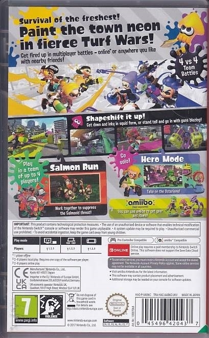 Splatoon 2 - Nintendo Switch spil (A-Grade) (Genbrug)